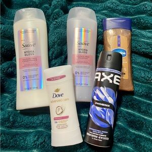 Assorted Personal Care Bundle - Suave, Dove & AXE (Blue, White, Black)